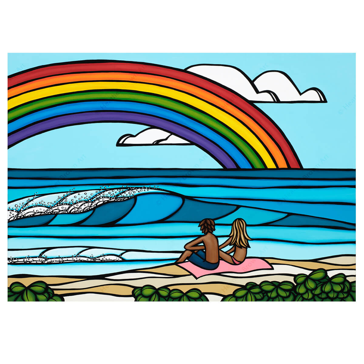 虹の下の愛-キャンバス上のジクレー-ヘザーブラウンアート – Heather