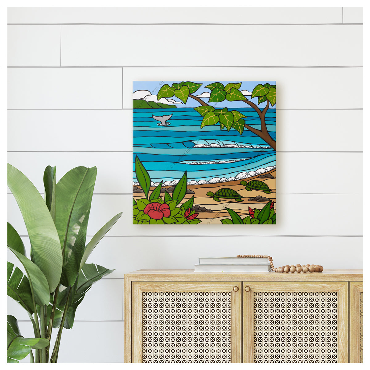 Honu Paradise by Hawaii Surf Artist Heather Brown Original Artwork mockup