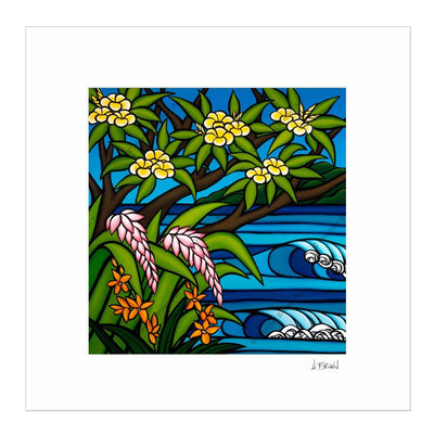Tropical Hawaii - Matted Print on Paper (Mat Only) by Hawaii surf artist Heather Brown