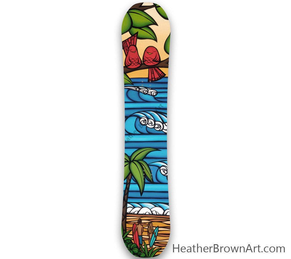 "Hawaii Sweethearts" Limited Edition Snowboard was made in collaboration with Heather Brown Art x Elan Snowboards