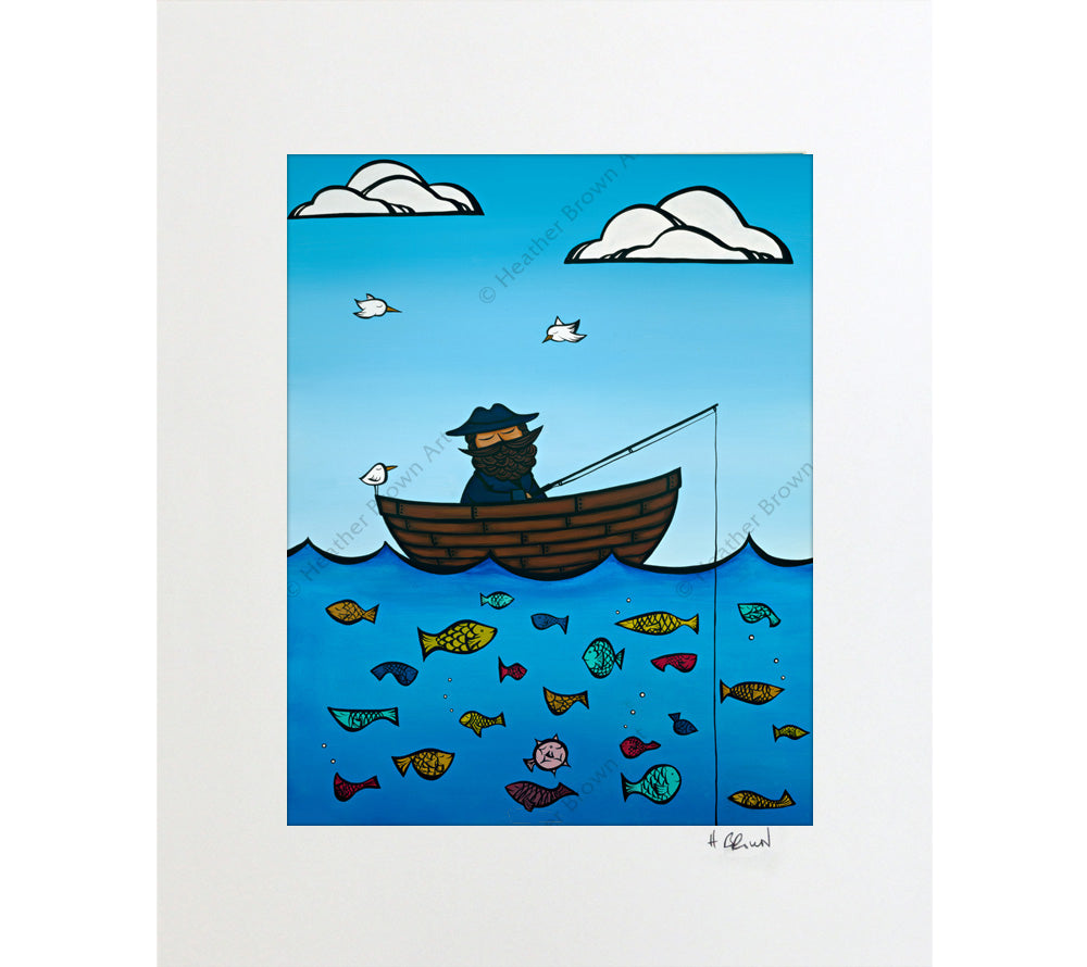 A Day in Paradise - Matted Paper Print - Heather Brown Art