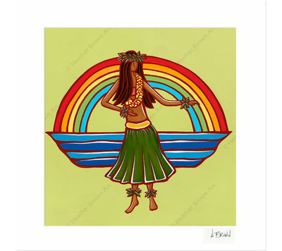 Hula - Matted Print by Heather Brown
