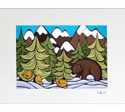 Mountain Bear - Matted Print on Paper (Mat Only) by Heather Brown