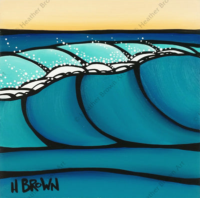 Heather Brown- Untitled #2342 Wave Original Acrylic Painting on Wood Panel