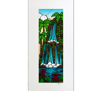 Sunrise Waterfall - Matted Print by Heather Brown