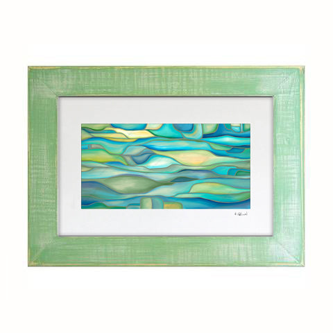 heather brown water leaf abstract water matted print