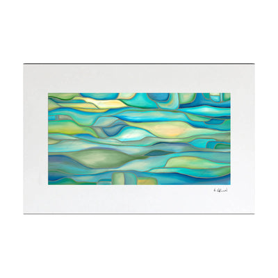 heather brown abstract ocean art matted print