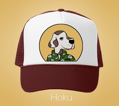 Hoku Humane Society Trucker Hat by Hawaii artist Heather Brown