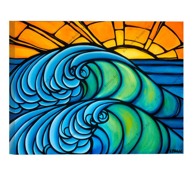 North Shore Wave - Original painting by tropical Hawaii surf artist Heather Brown