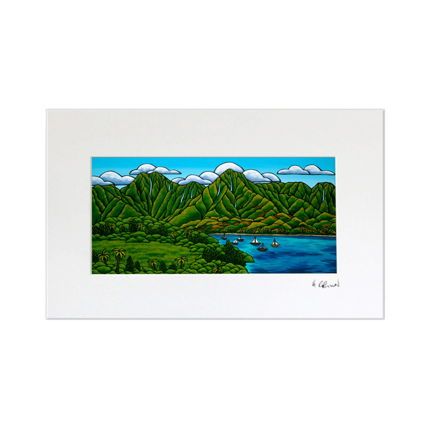 classic landscape in Hawaii by Hawaii surf artist Heather Brown