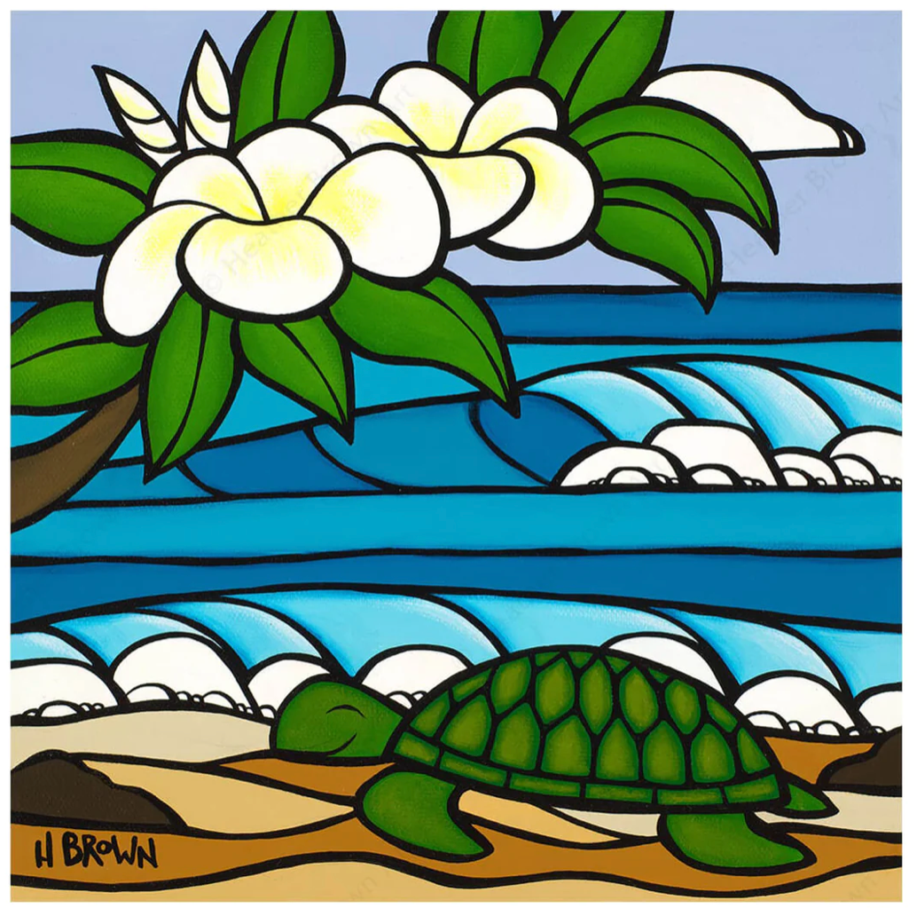 Heather Brown Reflection on her painting "Sleepy Honu"