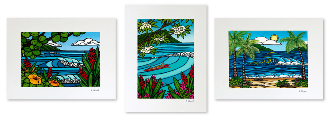 heather brown hawaii surf art affordable matted prints