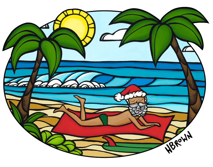heather brown hawaii art christmas sant painting
