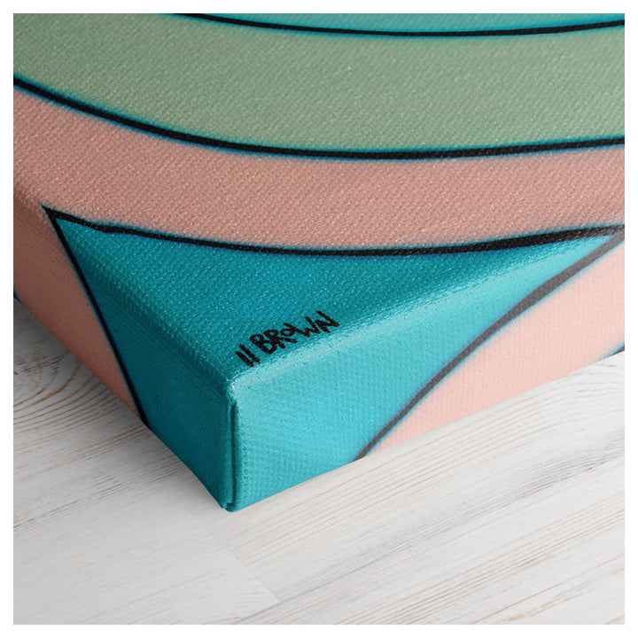 Gallery wrapped canvas edge of surf art print "Joy Ride" by Hawaii artist Heather Brown