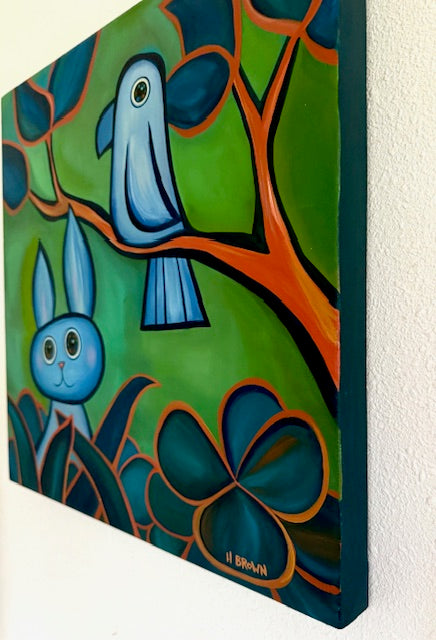 Midnight Wander Heather Brown Original Acrylic on Canvas #2783