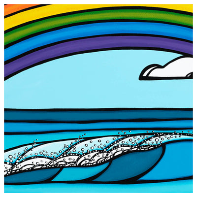 Hawaii rainbow beach art by surf artist Heather Brown - wave detail