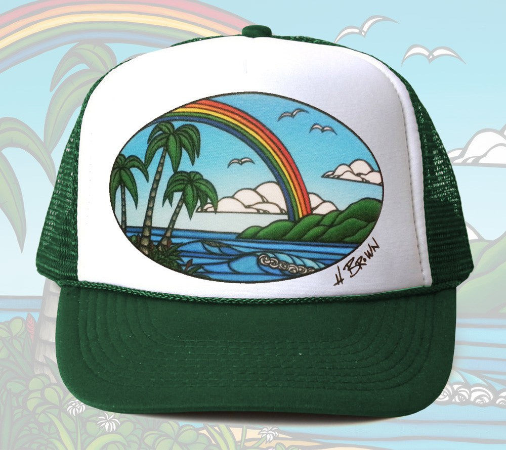 Ānuenue Trucker Hat by Hawaii artist Heather Brown