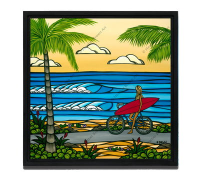 Classic Black Frame - Limited Edition “Beach Cruise” Giclée print on canvas by Heather Brown