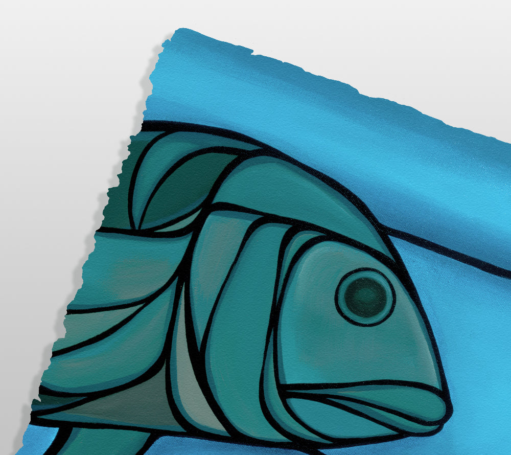 Blue Uluas - Deckled Paper Detail