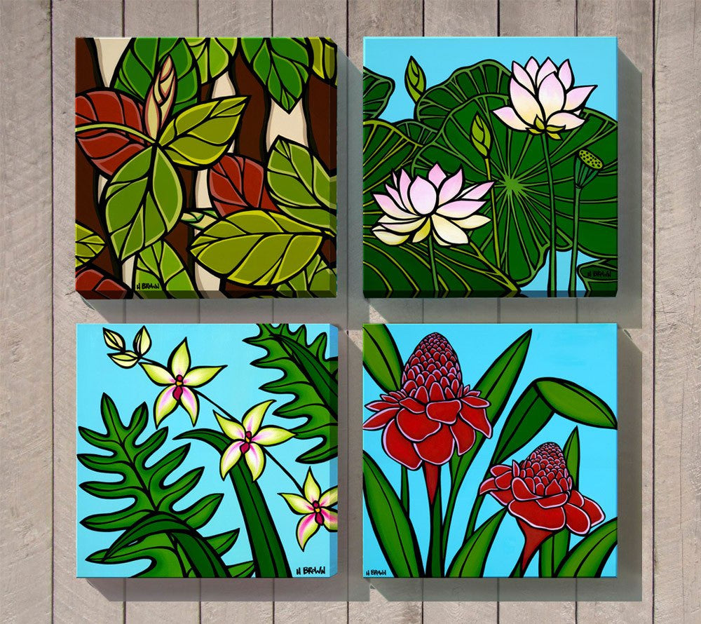 Hawaiian Botanical Series (Set of 4) by Heather Brown