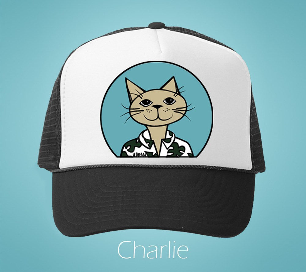 Charlie Humane Society Trucker Hat by Hawaii artist Heather Brown
