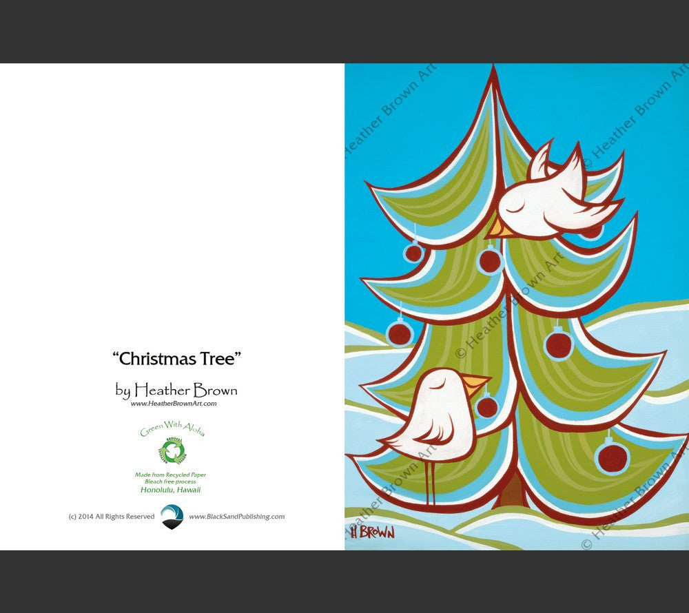 Detail - Christmas Tree Greeting Card by Heather Brown