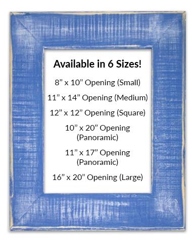 Classic Blue Reclaimed Wood Frames (Mat Prints) Available in six sizes by Heather Brown Art