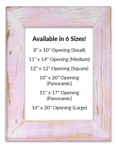 Classic Pink Reclaimed Wood Frames (Mat Prints) Available in six sizes by Heather Brown Art