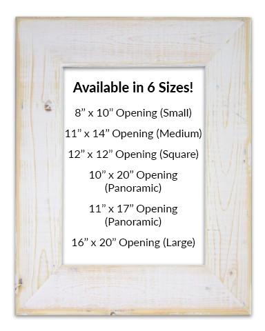 Classic White Reclaimed Wood Frames (Mat Prints) Available in six sizes by Heather Brown Art