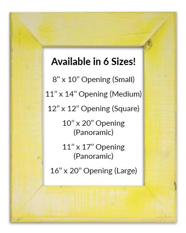 Classic Yellow Reclaimed Wood Frames (Mat Prints) Available in six sizes by Heather Brown Art