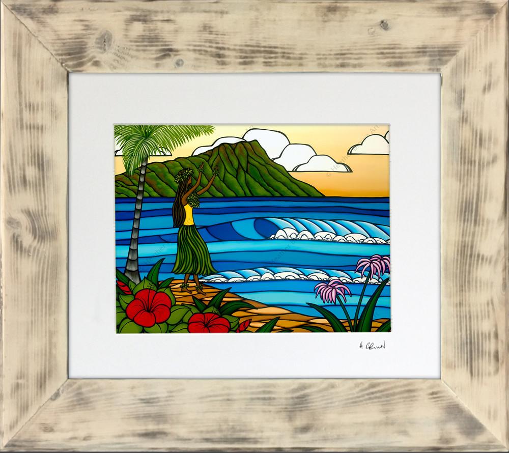 Creme Shou Sugi Ban Reclaimed Wood Frames (Mat Prints) by Heather Brown Art