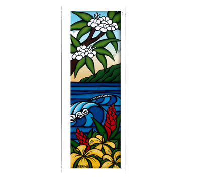 Classic White Frame - Painting of a tropical island paradise by Heather Brown