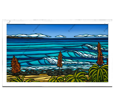 Classic White Frame - Jeffrey's Bay - South Africa painting by Hawaii artist Heather Brown