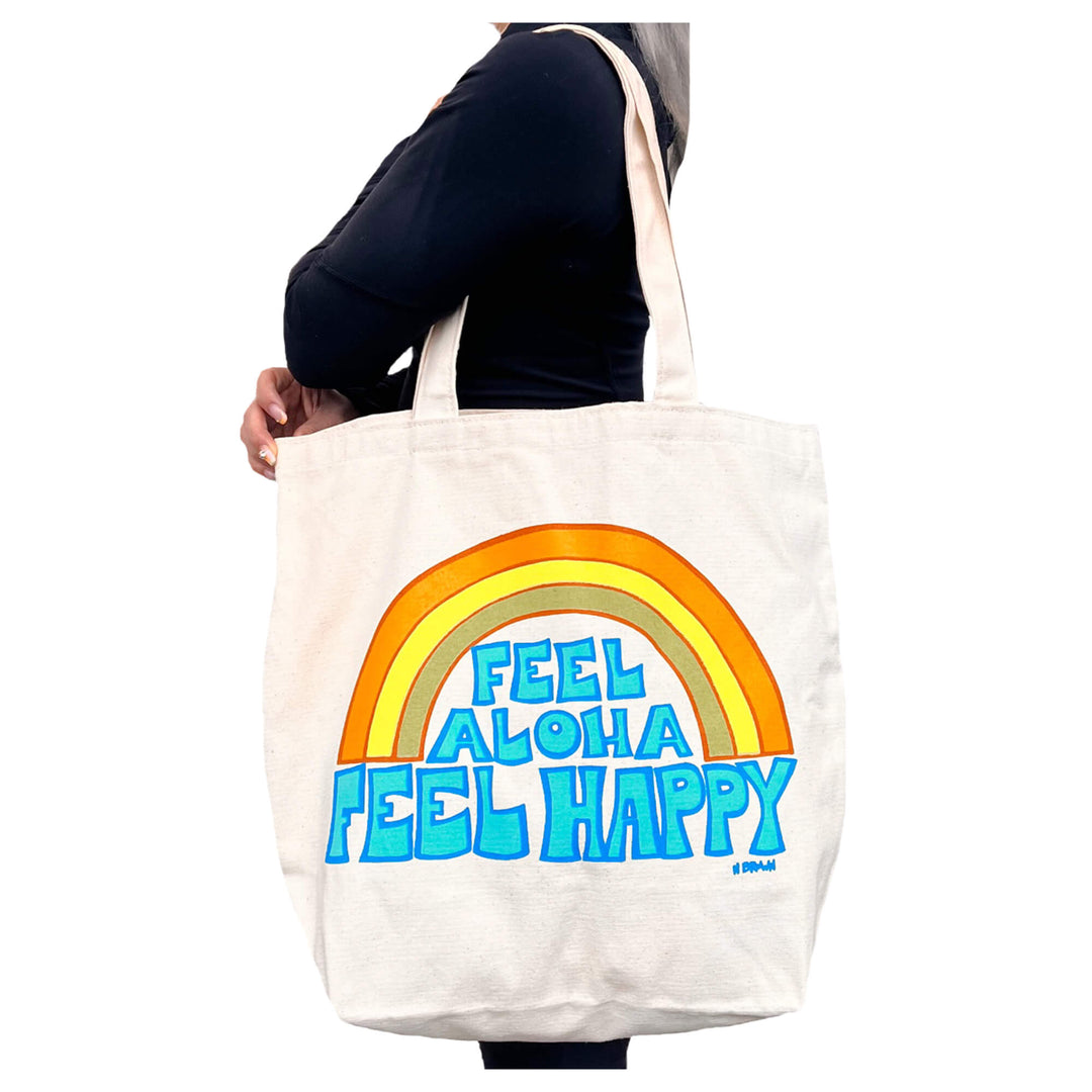 Surf artist Heather Brown Hawaii beach canvas shopping tote bag