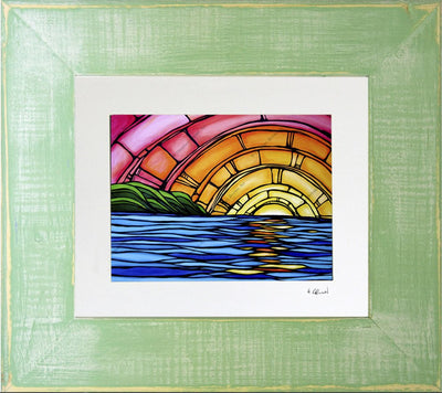 Framed and matted print of Juicy Sunset by Heather Brown