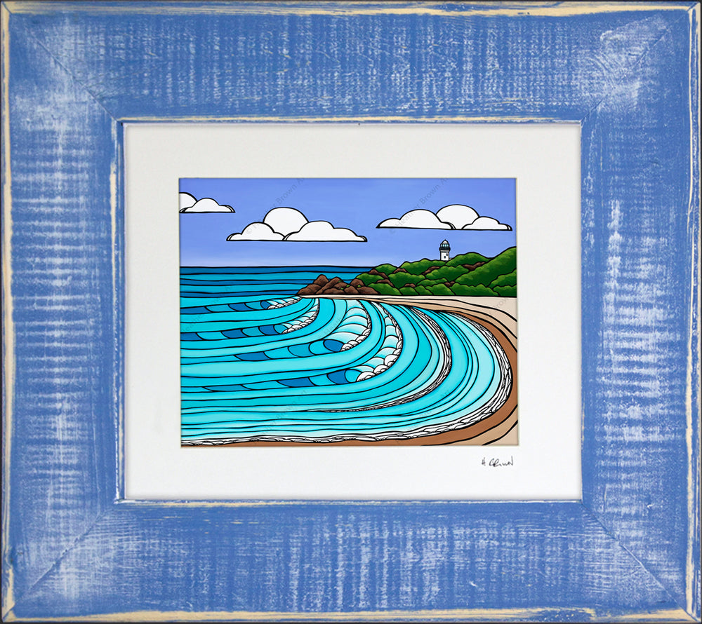 The Pass, Byron Bay - Framed Matted Print by Heather Brown