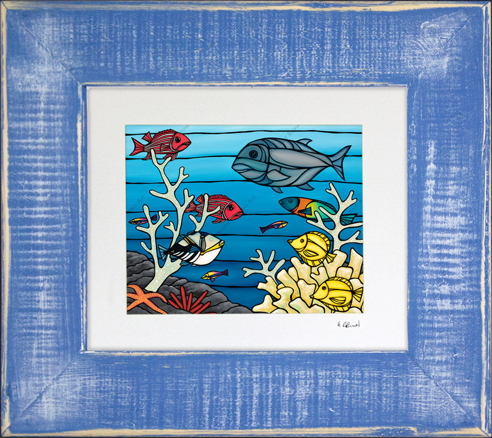 Under the Sea - Framed Matted Print by Heather Brown