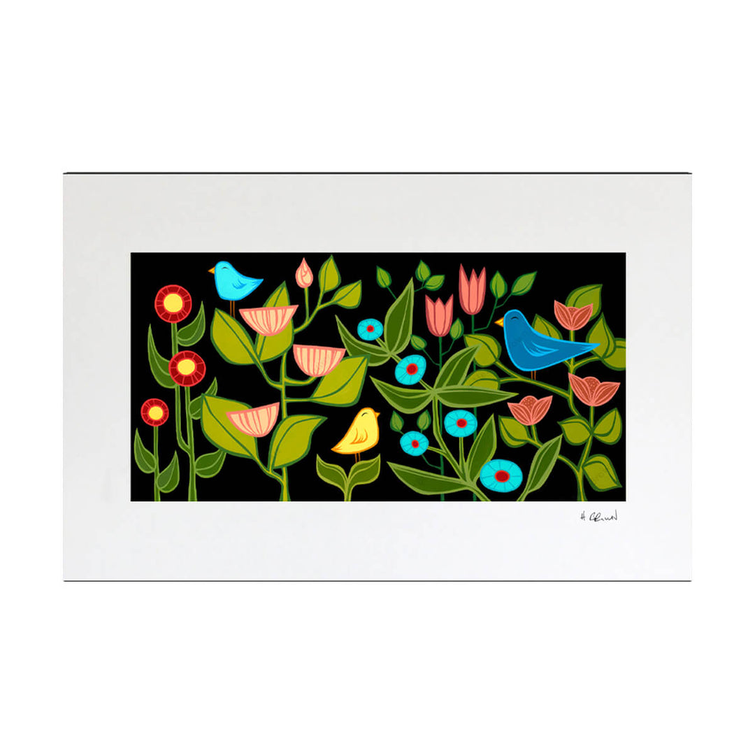 Heather Brown Midnight Garden Matted Print