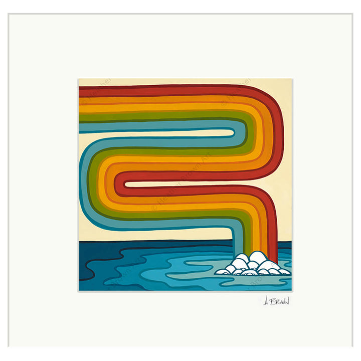 Heather Brown Wandering Rainbow Matted Print