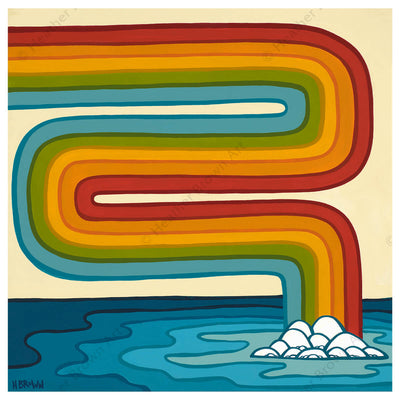 Heather Brown Surf Artist Wandering Rainbow Matted Print