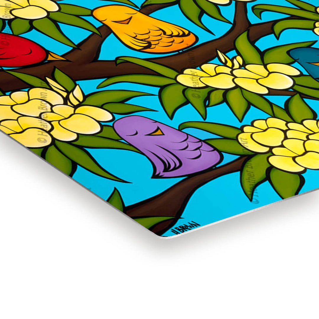 Bird 'Ohana by Hawaii Surf Artist Heather Brown Hawaii Surf Artist - Metal Print Edge Detail