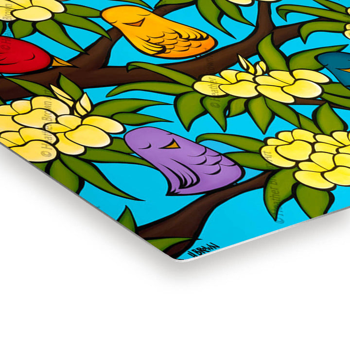 Bird 'Ohana by Hawaii Surf Artist Heather Brown Hawaii Surf Artist - Metal Print Edge Detail
