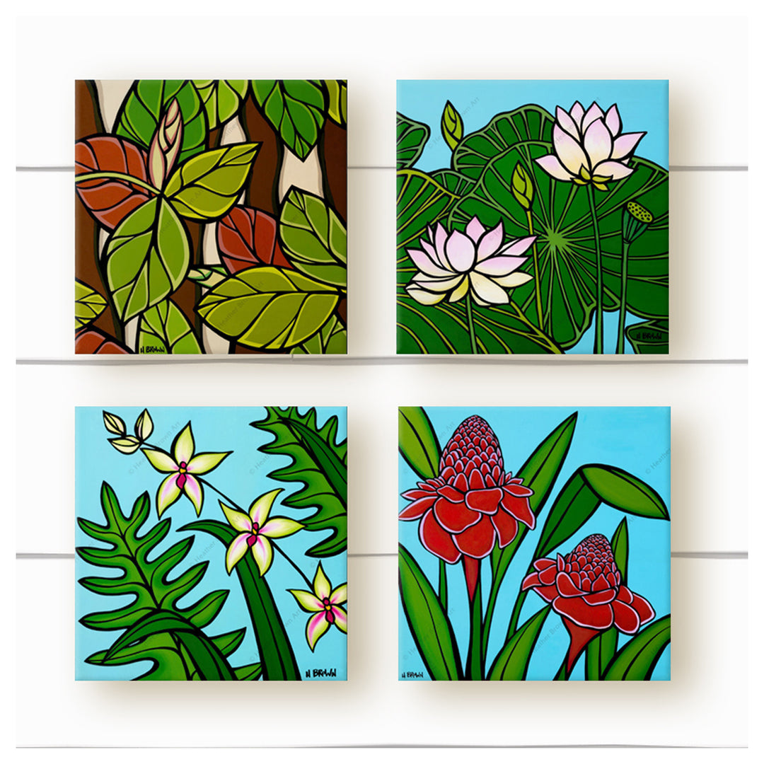 Hawaiian Botanical Series by Hawaii surf artist Heather BrownCanvas Giclée