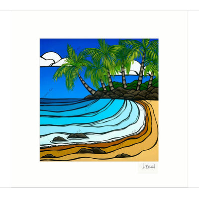 Matted print of Calm Waters by tropical beach artist Heather Brown