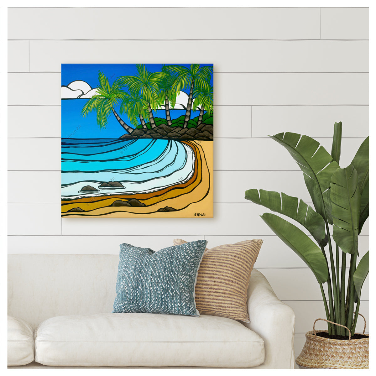 Calm Waters by Hawaii Surf Artist Heather Brown Canvas Giclée mockup