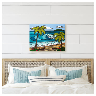 Coastal Palms canvas giclée print by Hawaii surf artist Heather Brown