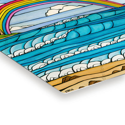 Heather Brown Hawaii Surf Artist Daydream Rainbow Metal Print Edge Detail