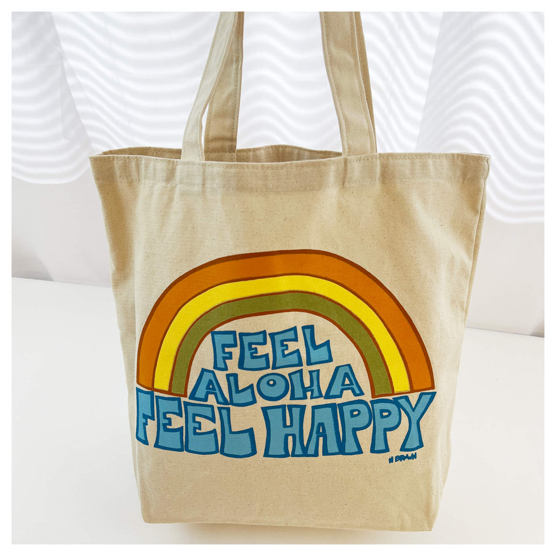 Surf artist Heather Brown Hawaii beach canvas shopping tote bag