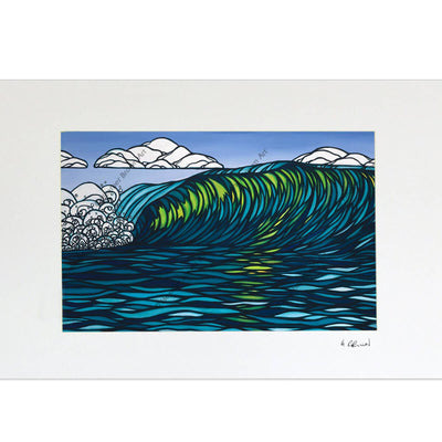Matted print of Glassy Green by Hawaii artist Heather Brown