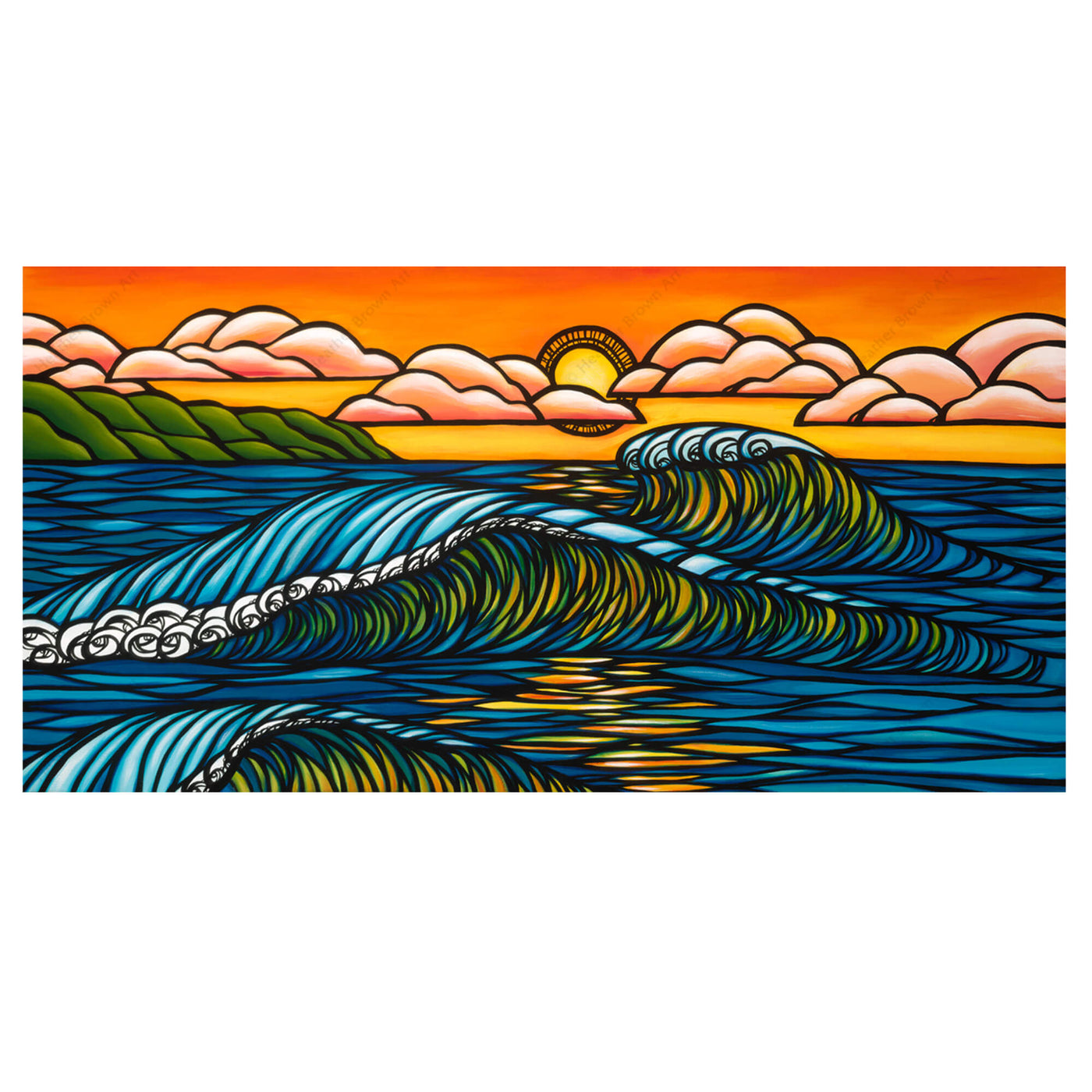 Haleiwa Sunset by Hawaii surf artist Heather Brown